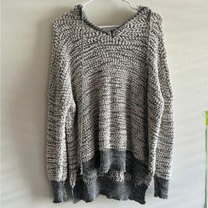 YOUNG FABULOUS AND BROKE Gray Popcorn Knit Hoodie